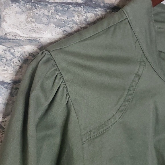 NEW * Women's Pure Energy Cottagecore Green Ruffle Trimmed Light Coat 18 - 20 - Picture 5 of 11